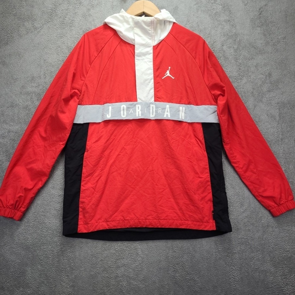 Jordan Jacket Small Red Black Colorblock Wings Windbreaker‎ Anorak